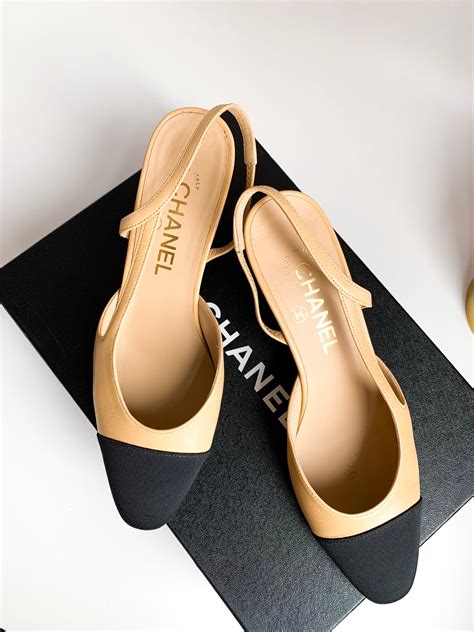 chanel sling black|chanel slingback beige.